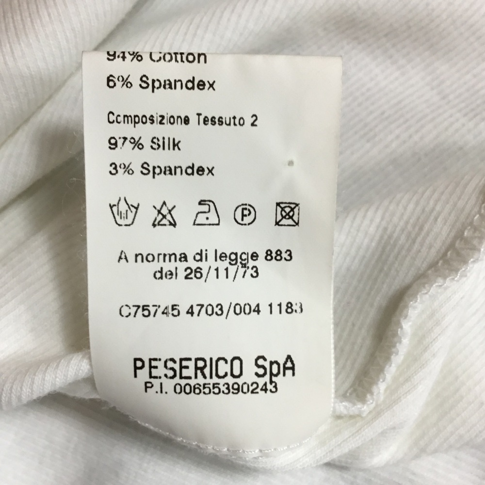 Peserico White Short-Sleeve Tee with Light Gray Neck Trim size medium - Picture 5 of 5